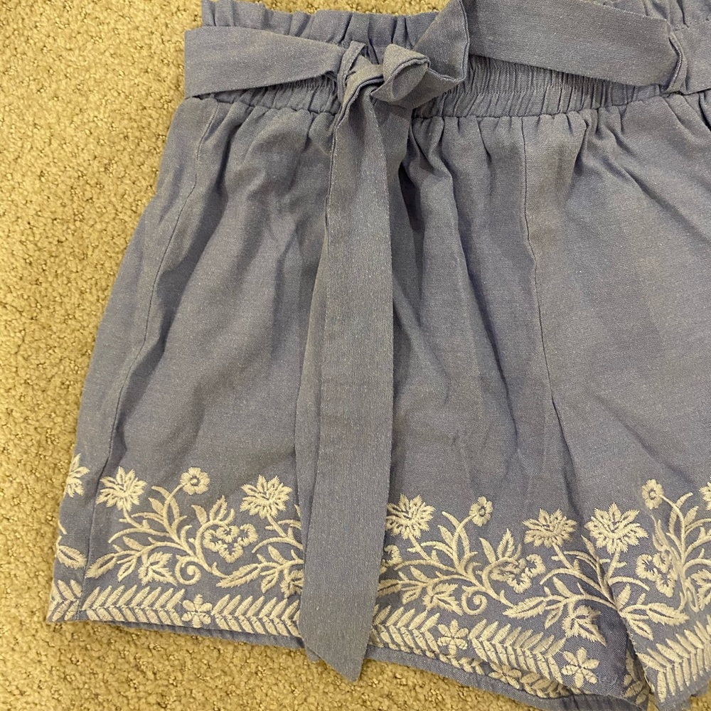 Blue chambray shorts